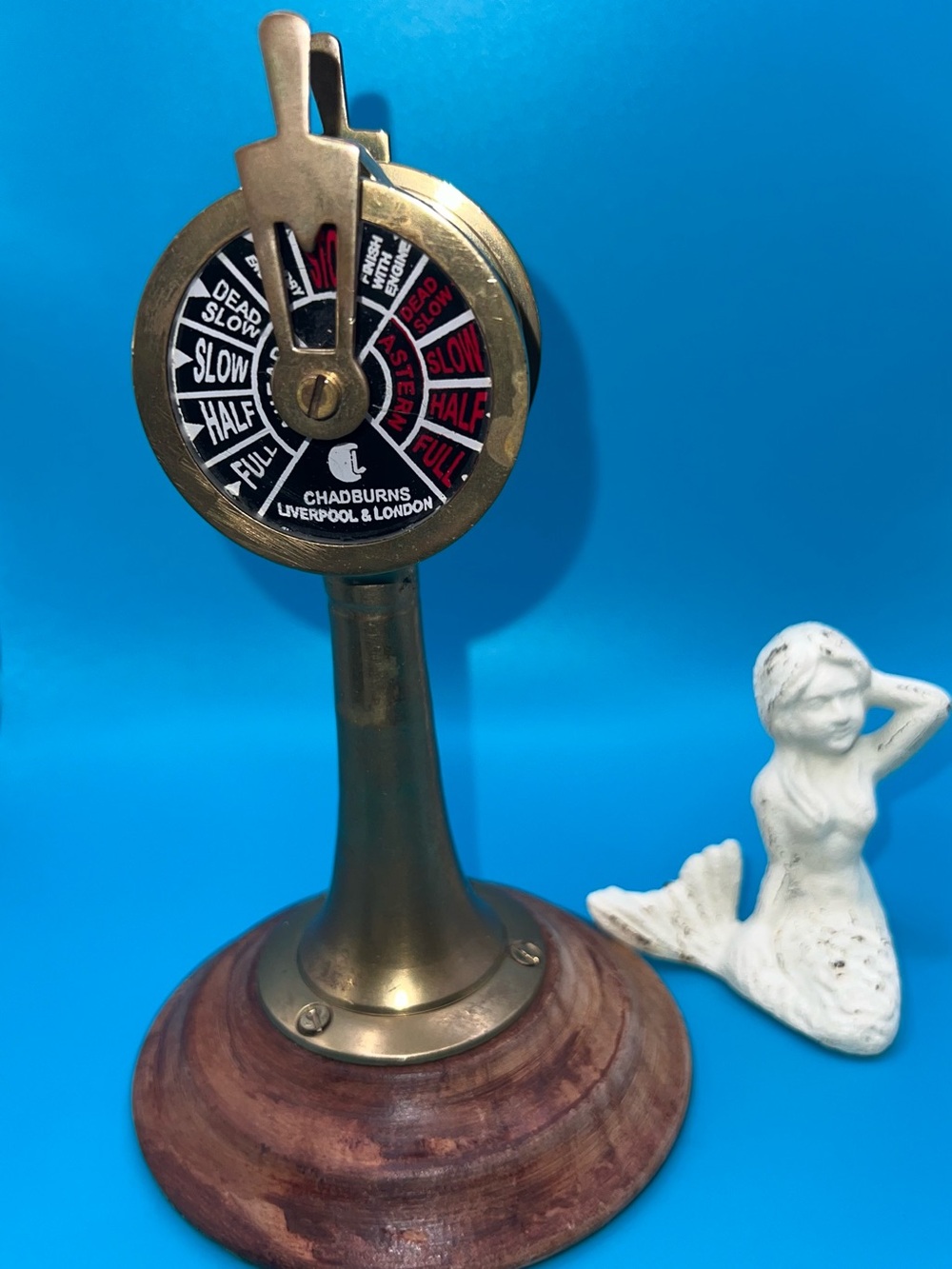 Chadburns Engine Order Telegraph - cast iron mermaid